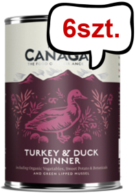 Canagan Turkey&Duck Dinner Mokra Karma dla psa op. 400g Pakiet 6szt.