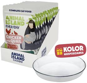 Animal Island Everyday Chicken with Quail in Broth Mokra Karma dla kota op. 12x85g + Talerzyk GRATIS