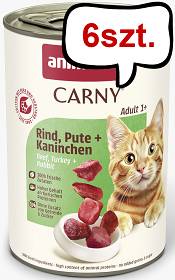 Animonda Carny Adult Wołowina i Indyk z Królikiem Mokra Karma dla kota op. 400g Pakiet 6szt.
