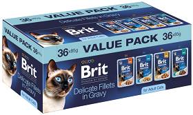 Brit Premium Value Pack Adult Cats Delicate Fillets in Gravy Mokra Karma dla kota op. 36x85g