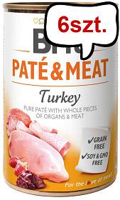 Brit Pate&Meat Adult Turkey Mokra Karma dla psa op. 800g Pakiet 6szt. 