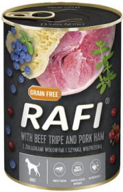 Rafi Dog Żoładki wołowe i szynka z borówką i żurawiną Mokra Karma dla psa op. 400g