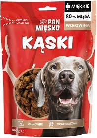 Pan Mięsko Kąski z wołowiną Przysmak dla psa op. 100g