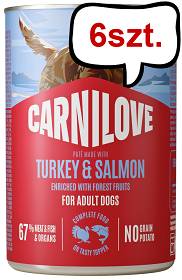 Carnilove Adult Turkey&Salmon Pate Mokra Karma dla psa op. 400g Pakiet 6szt.
