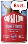 Carnilove Adult Turkey&Salmon Pate Mokra Karma dla psa op. 400g Pakiet 6szt.