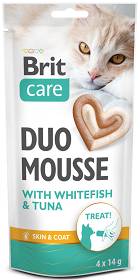 Brit Care Duo Mousse Treat White Fish&Tuna Przysmak dla kota op. 4x14g