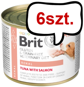 Brit Veterinary Diet Renal Tuna&Salmon&Pea Mokra Karma dla psa op. 200g Pakiet 6szt.