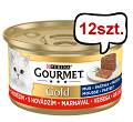 Gourmet Gold Adult Mus z wołowiną Mokra Karma dla kota op. 85g Pakiet 12szt.
