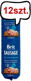 Brit Premium Sausage Adult Chicken&Lamb Mokra Karma dla psa op. 800g Pakiet 12szt.