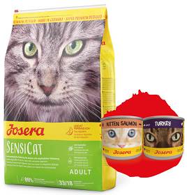 Josera Adult SensiCat Sucha Karma dla kota op. 10kg + Josera Karma Mokra dla kota 2x200g* GRATIS