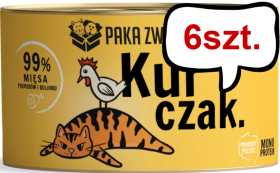 Paka Zwierzaka Kurczak Mokra karma dla kota op. 200g Pakiet 6szt.