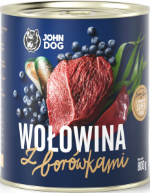 John Dog Berry line Adult Wołowina z borówkami Mokra Karma dla psa op. 800g