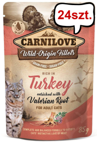 Carnilove Adult Turkey&Valerian Root Mokra Karma dla kota op. 85g Pakiet 24szt.