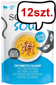 Schesir Soup with Tuna&Squids  Mokra Karma dla kota op. 40g Pakiet 12szt.