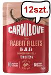 Carnilove Cat Kitten Rabbit Fillets in Jelly Mokra Karma dla kociąt op. 85g Pakiet 12szt.