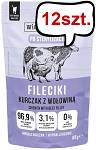 Wiejska Zagroda Adult Sterilised Fileciki Kurczak z wołowiną Mokra Karma dla kota op. 85g Pakiet 12szt.