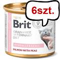 Brit Veterinary Diet Hypoallergenic Salmon&Pea Mokra Karma dla kota op. 200g Pakiet 6szt.