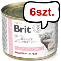 Brit Veterinary Diet Hypoallergenic Salmon&Pea Mokra Karma dla kota op. 200g Pakiet 6szt.