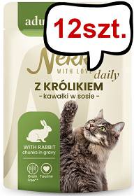 Nekko Daily Adult z królikiem w sosie Mokra Karma dla kota op. 85g Pakiet 12szt.