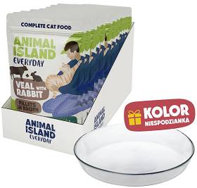 Animal Island Everyday Veal with Rabbit in Broth Mokra Karma dla kota op. 12x85g + Talerzyk GRATIS