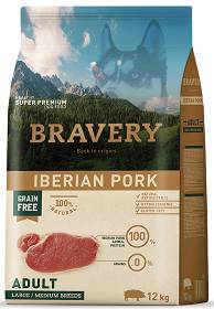 Bravery Adult Medium/Large Iberian Pork Grain Free Sucha karma dla psa op. 12kg