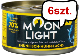 Moonlight Dinner nr 4 Tuńczyk, kurczak i łosoś Mokra Karma dla kota op. 80g Pakiet 6szt.