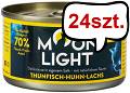 Moonlight Dinner nr 4 Tuńczyk, kurczak i łosoś Mokra Karma dla kota op. 80g Pakiet 24szt.