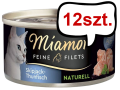 Miamor Feine Filets Naturell Adult Tuńczyk (Skipjack-Thunfisch) Mokra Karma dla kota op. 80g Pakiet 12szt.