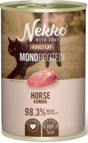 Nekko Adult Monoprotein Konina Mokra Karma dla kota op. 400g