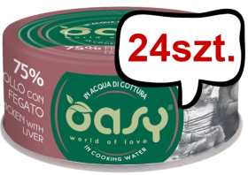 Oasy Adult More Love Chicken with Liver Mokra Karma dla kota op. 70g Pakiet 24szt.