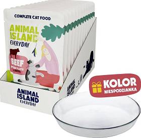 Animal Island Everyday Beef in Broth Mokra Karma dla kota op. 12x85g + Talerzyk GRATIS