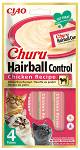 Inaba Ciao Churu Hairball Control Chicken Recipe Przysmak dla kota op. 4x14g + Inaba Ciao Churu 2x14g GRATIS