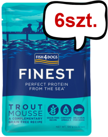 Fish4Dogs Finest Trout Mousse Mokra Karma dla psa op. 100g Pakiet 6szt.