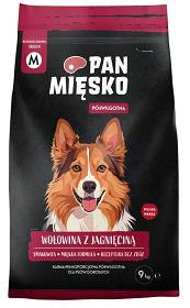 Pan Mięsko Adult Wołowina z jagnięciną Półwilgotna karma dla psa op. 9kg