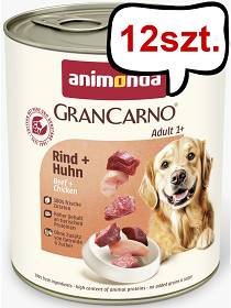 Animonda GranCarno Adult wołowina z kurczakiem Mokra Karma dla psa op. 800g Pakiet 12szt.