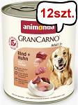 Animonda GranCarno Adult wołowina z kurczakiem Mokra Karma dla psa op. 800g Pakiet 12szt.