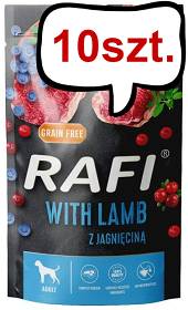 Rafi Dog Jagnięcina z borówką i żurawiną Mokra Karma dla psa op. 500g Pakiet 10szt.