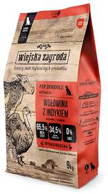 Wiejska Zagroda Adult Large Wołowina z indykiem Sucha Karma dla psa op. 9kg