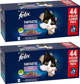 Felix Fantastic Adult Wybór smaków w galaretce Mokra Karma dla kota op. 44x85g + 44x85g GRATIS