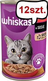 Whiskas Adult Wołowina w sosie Mokra Karma dla kota op. 400g Pakiet 12szt.