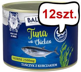 Baltica Excellent Adult Tuna&Chicken Mokra karma dla kota op. 185g Pakiet 12szt.