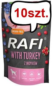 Rafi Dog Indyk z borówką i żurawiną Mokra Karma dla psa op. 500g Pakiet 10szt.