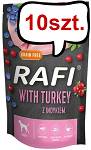 Rafi Dog Indyk z borówką i żurawiną Mokra Karma dla psa op. 500g Pakiet 10szt.