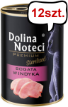 Dolina Noteci Premium Sterilised Bogata w Indyka Mokra Karma dla kota op. 400g Pakiet 12szt.