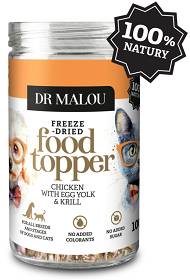 Dr Malou Topper Chicken&Egg Yolk&Krill Liofilizowana Posypka dla psa i kota op. 100g