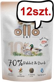 Ollo Cat Nr 10 Rabbit&Duck Mokra Karma dla kota op. 85g Pakiet 12szt.