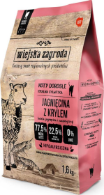 Wiejska Zagroda Jagnięcina z krylem Sucha Karma dla kota op. 1.6kg