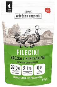 Wiejska Zagroda Kitten Fileciki Kaczka z kurczakiem Mokra Karma dla kociąt op. 85g