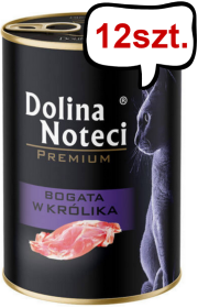 Dolina Noteci Premium Bogata w Królika Mokra Karma dla kota op. 400g Pakiet 12szt.