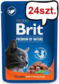 Brit Premium Sterilised Salmon Chunks Mokra Karma dla kota op. 100g PAKIET 24szt.